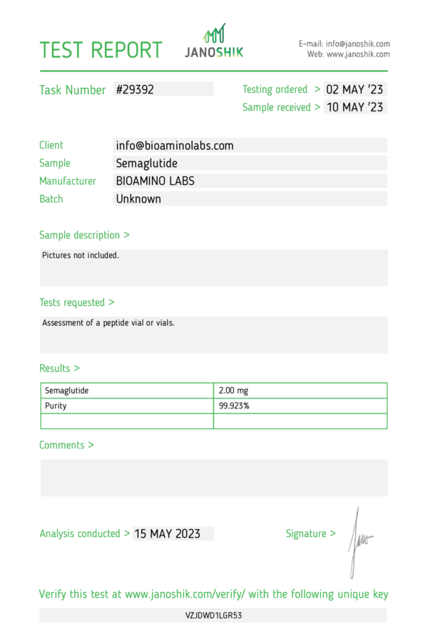 Bioamino Semaglutide + Injektwasser – Bild 2
